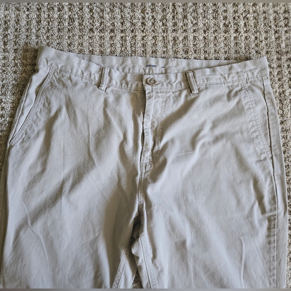 Mens Old Navy Kahaki 38x30 Pants Slim Chino Straight Leg 4 Pockets Flat Front - Picture 5 of 13